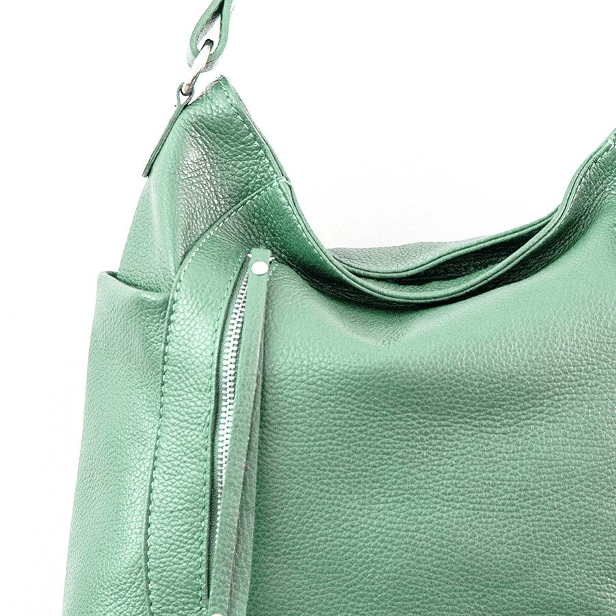 Laura Di Maggio ZIPPY – Sacca In Pelle Con Zip Menta