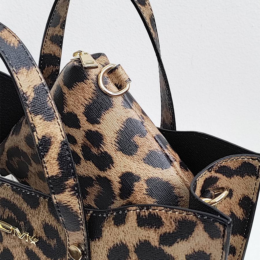 Laura Di Maggio LEOPARD BUCKET – Secchiello In Pelle Saffiano Stampata