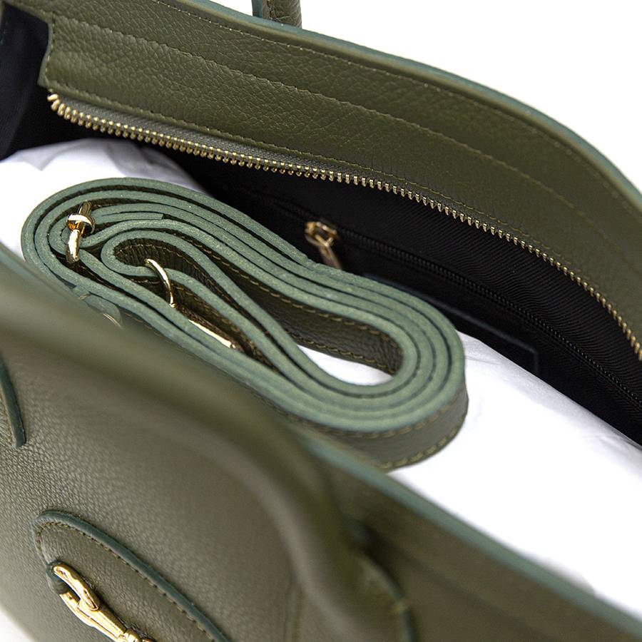 Laura Di Maggio LONDON – Borsa In Pelle Dollaro Verde Oliva