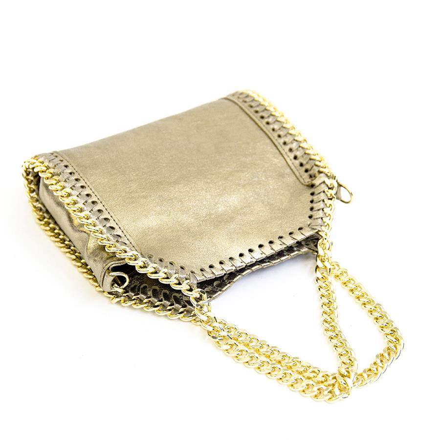 Laura Di Maggio LUMI – Borsa Con Catene In Pelle Laminata Platino