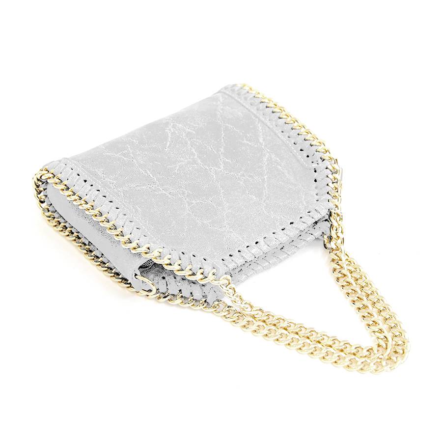 Laura Di Maggio LUMI – Borsa Con Catene In Pelle Vintage Bianca
