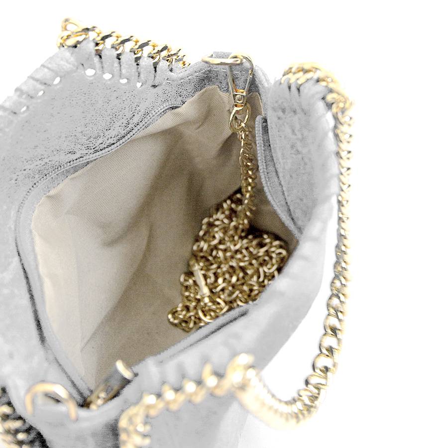 Laura Di Maggio LUMI – Borsa Con Catene In Pelle Vintage Bianca