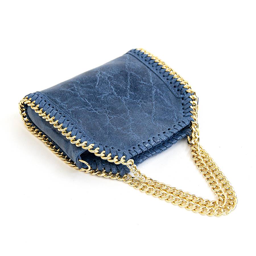 Laura Di Maggio LUMI – Borsa Con Catene In Pelle Vintage Blu