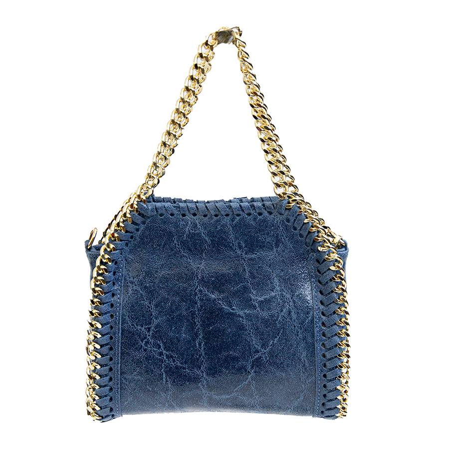 Laura Di Maggio LUMI – Borsa con catene in pelle vintage blu