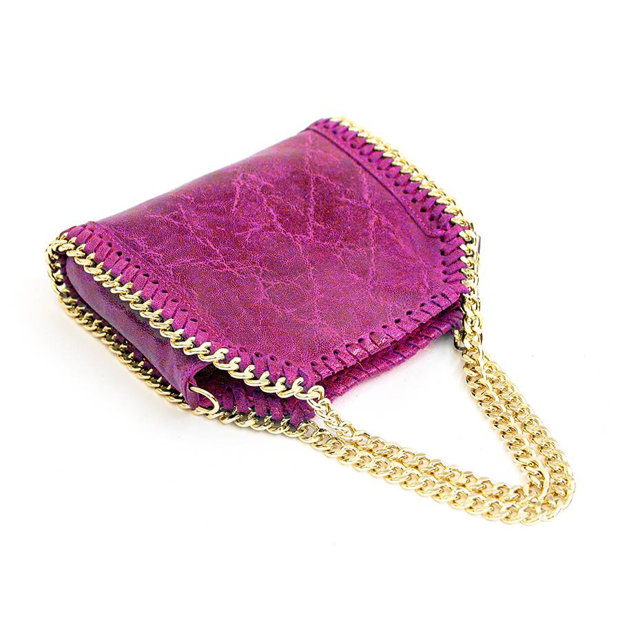 Laura Di Maggio LUMI – Borsa Con Catene In Pelle Vintage Fuxia