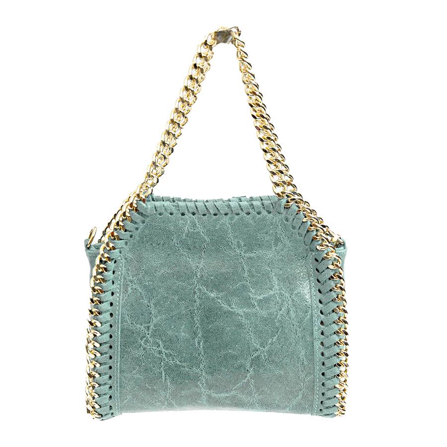 Laura Di Maggio LUMI – Borsa con catene in pelle vintage menta