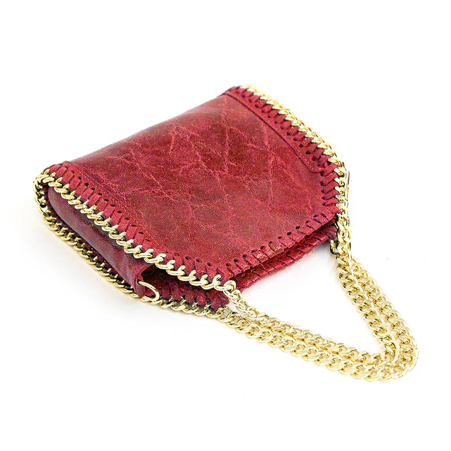 Laura Di Maggio LUMI – Borsa Con Catene In Pelle Vintage Rossa