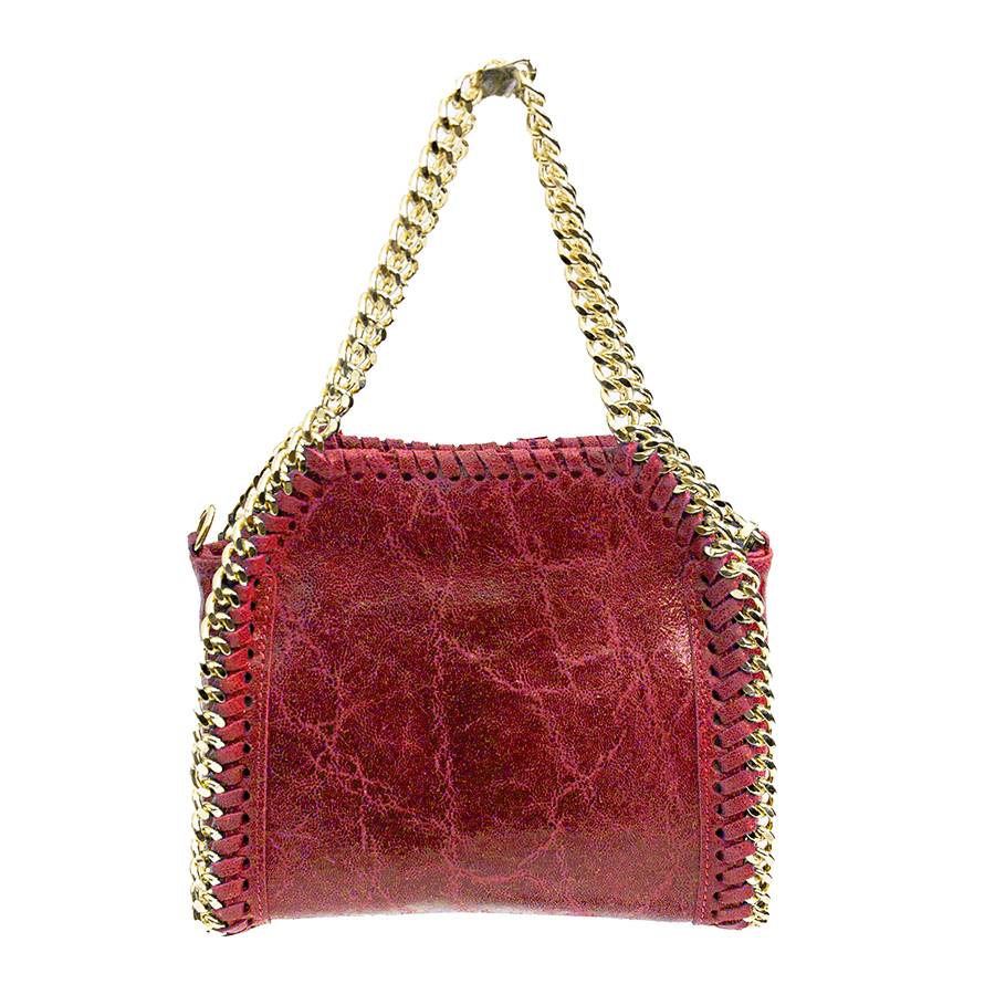 Laura Di Maggio LUMI – Borsa con catene in pelle vintage rossa