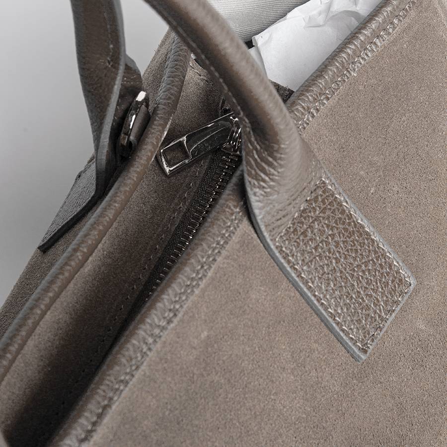 Laura Di Maggio MILANO – Borsa In Pelle E Camoscio Taupe