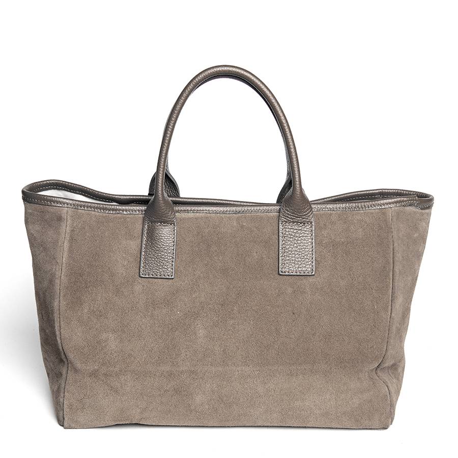 Laura Di Maggio MILANO – Borsa in pelle e camoscio taupe