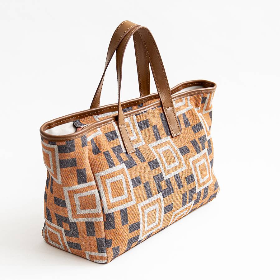 Laura Di Maggio MILANO FANTASY – Borsa In Pelle E Camoscio Stampato Arancio