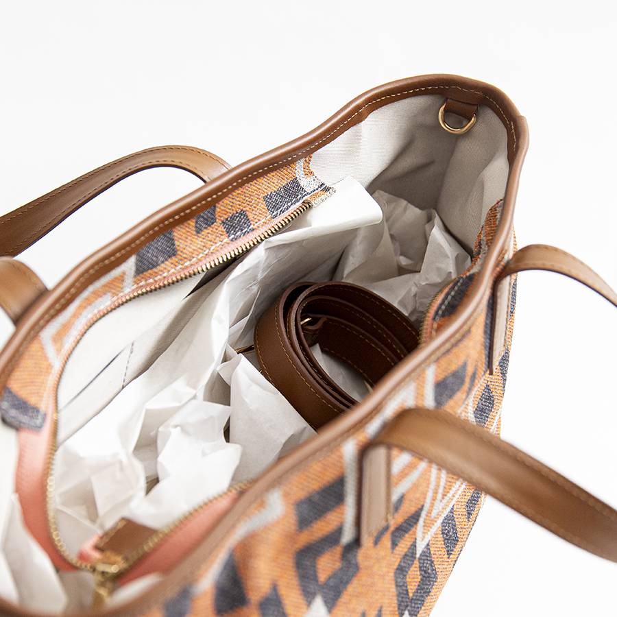 Laura Di Maggio MILANO FANTASY – Borsa In Pelle E Camoscio Stampato Arancio