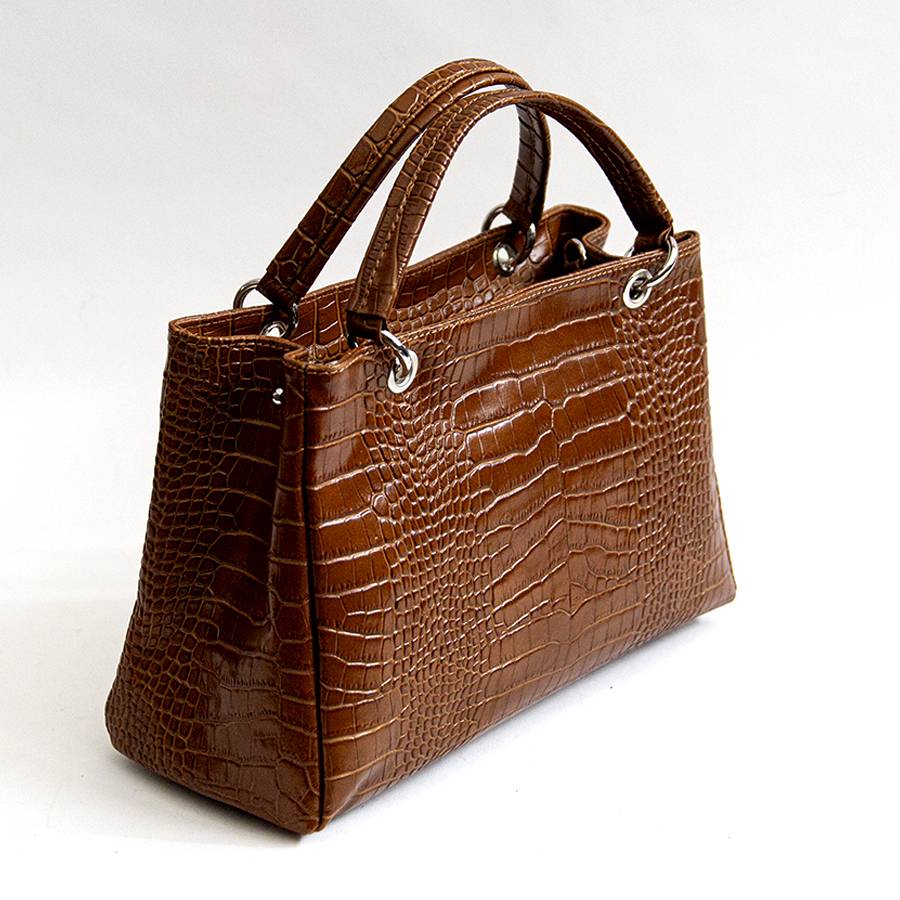 Laura Di Maggio MISTY – Bauletto In Pelle Stampa Cocco Cuoio