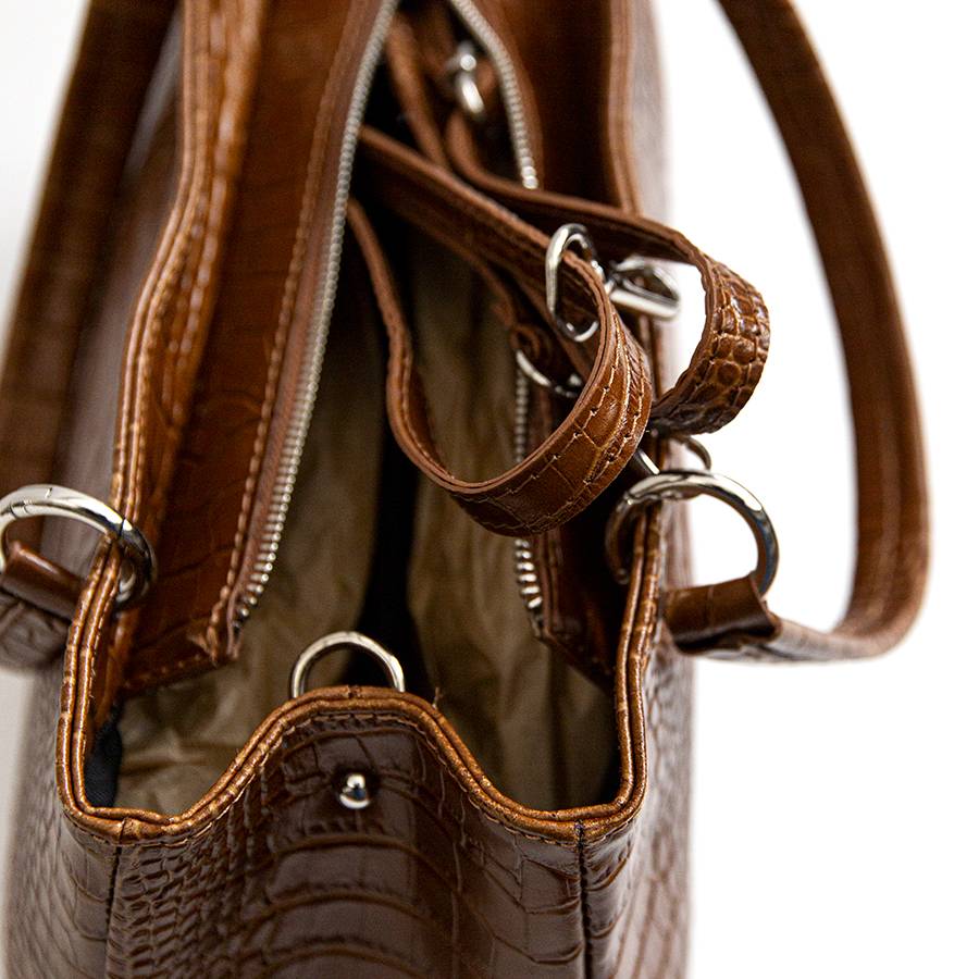 Laura Di Maggio MISTY – Bauletto In Pelle Stampa Cocco Cuoio