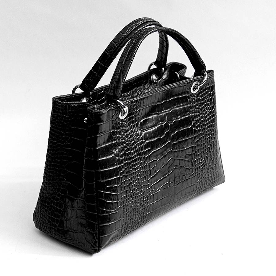 Laura Di Maggio MISTY – Bauletto In Pelle Stampa Cocco Nero