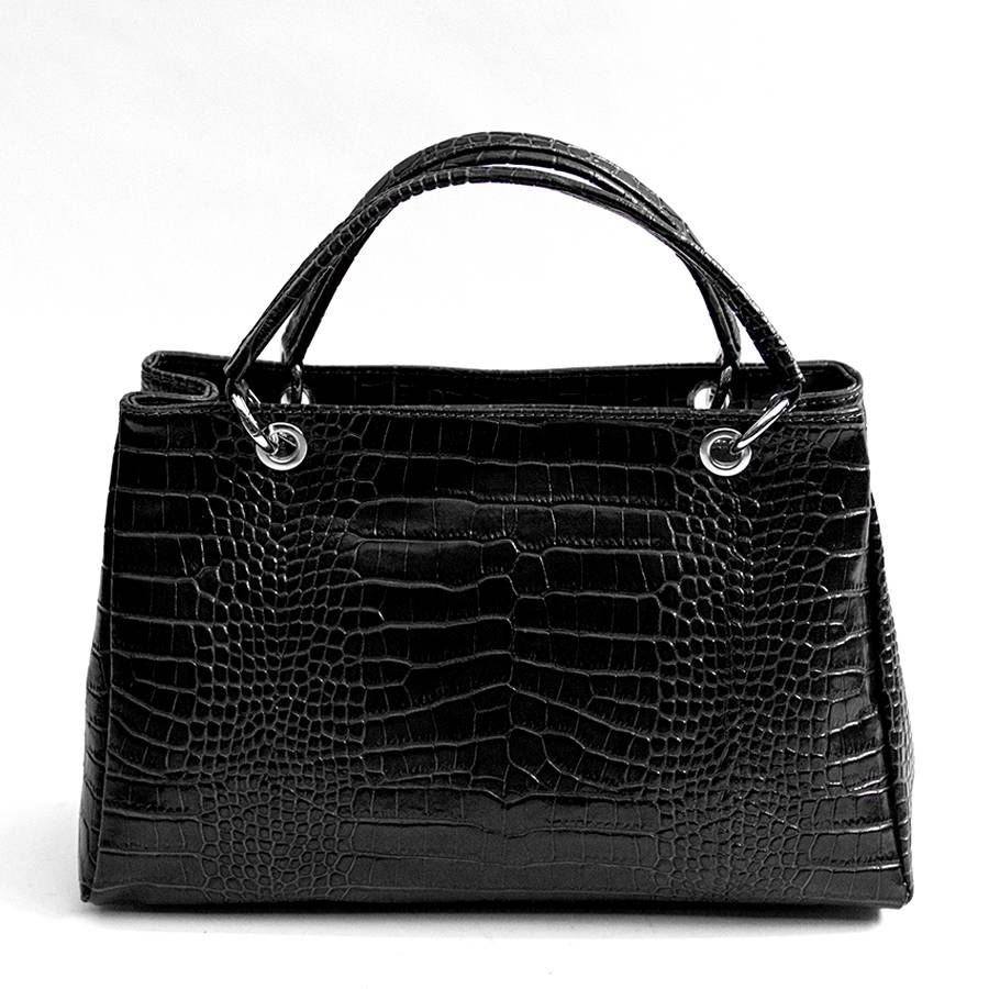 Laura Di Maggio MISTY – bauletto in pelle stampa cocco nero