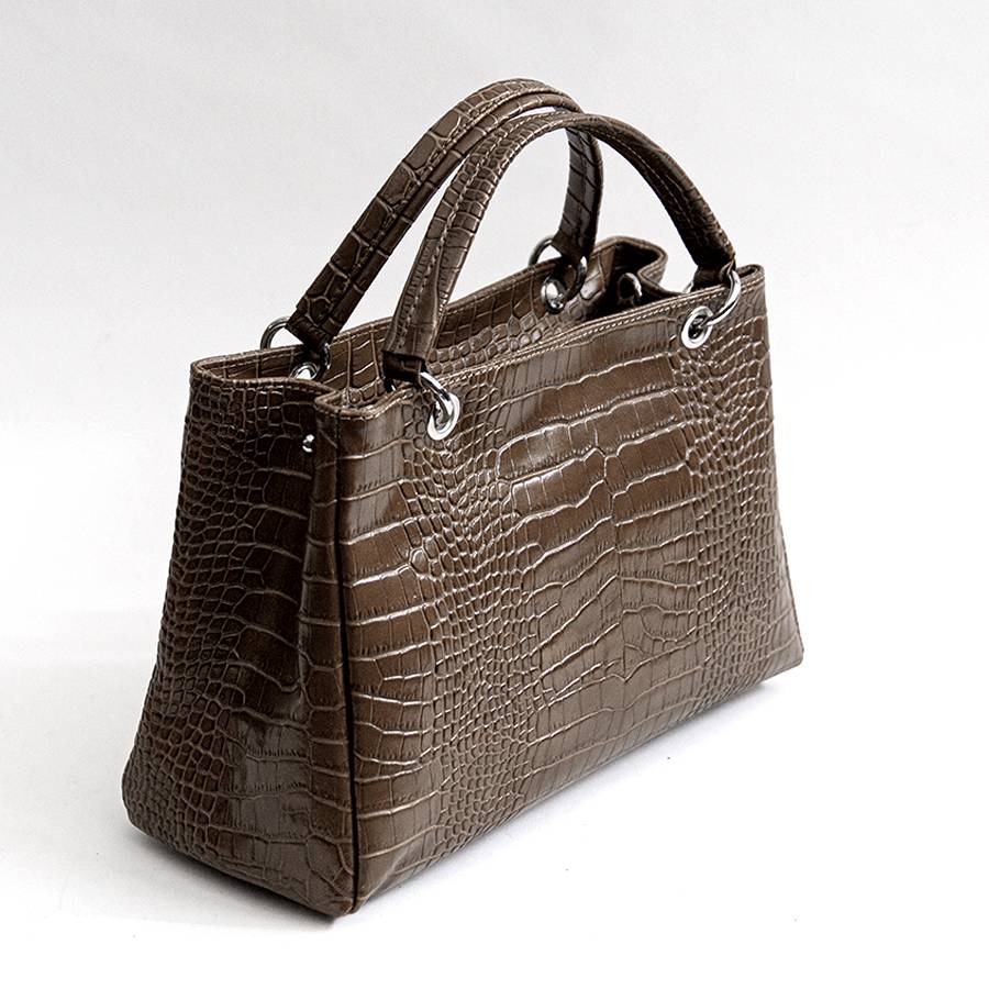 Laura Di Maggio MISTY – Bauletto In Pelle Stampa Cocco Taupe