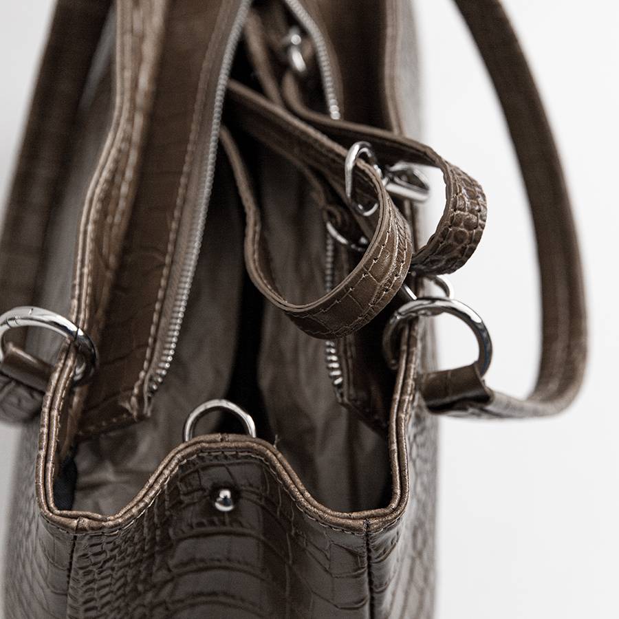 Laura Di Maggio MISTY – Bauletto In Pelle Stampa Cocco Taupe