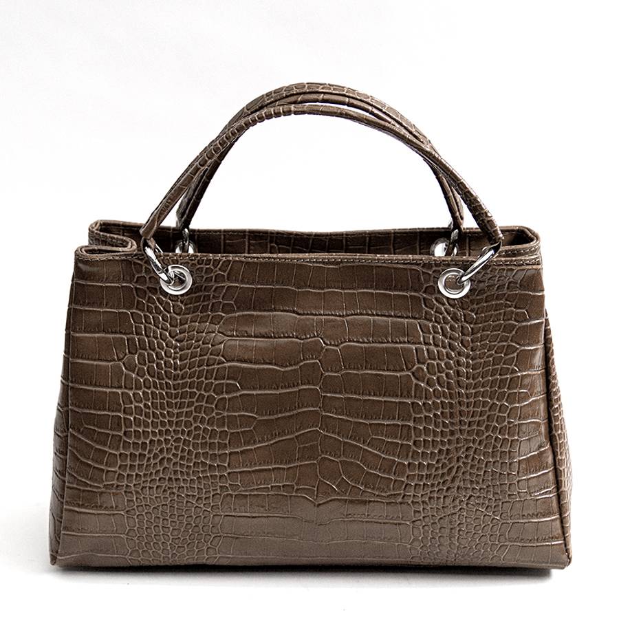 Laura Di Maggio MISTY – bauletto in pelle stampa cocco taupe