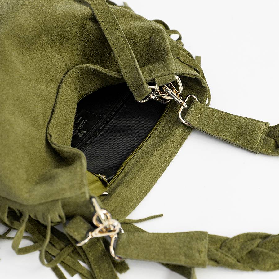 Laura Di Maggio MONTANA – Sacca In Camoscio Con Manico A Treccia Oliva