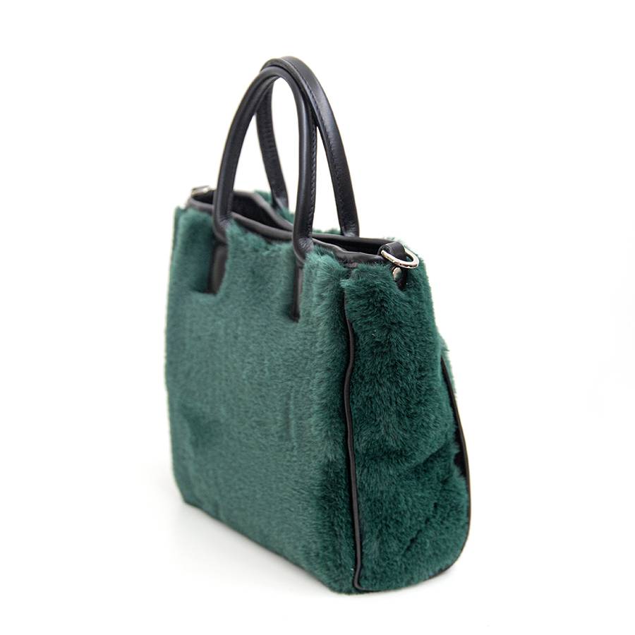 Laura Di Maggio MOSCA – Borsa In Pelo Ecologico E Pelle Soft Verde