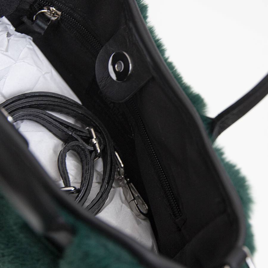 Laura Di Maggio MOSCA – Borsa In Pelo Ecologico E Pelle Soft Verde