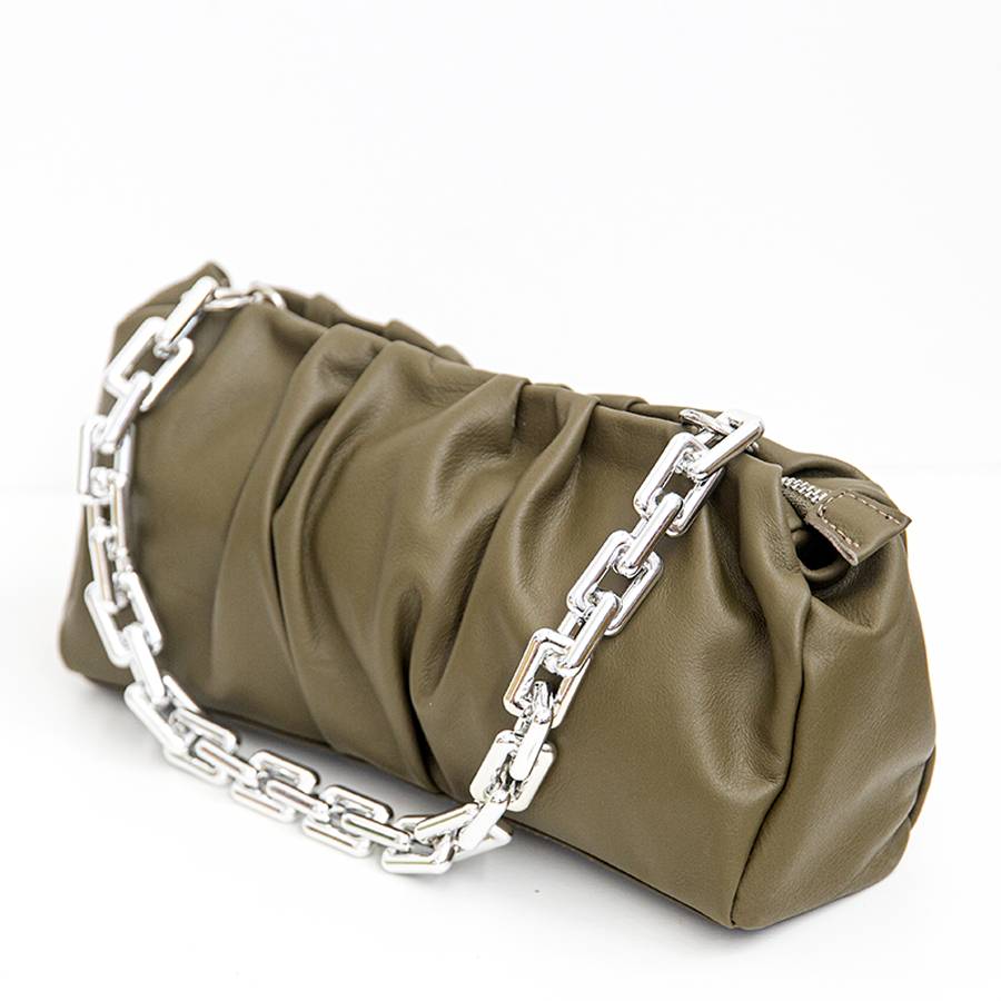 Laura Di Maggio MUFFIN – Borsa In Pelle Nappa Verde Oliva