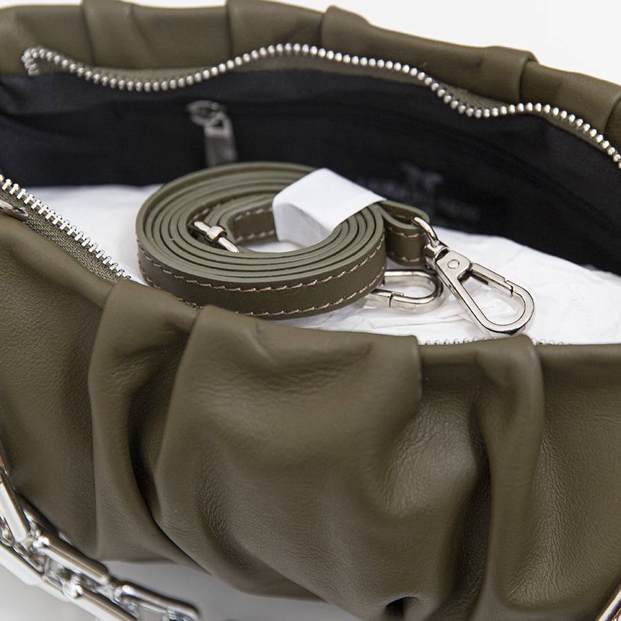 Laura Di Maggio MUFFIN – Borsa In Pelle Nappa Verde Oliva