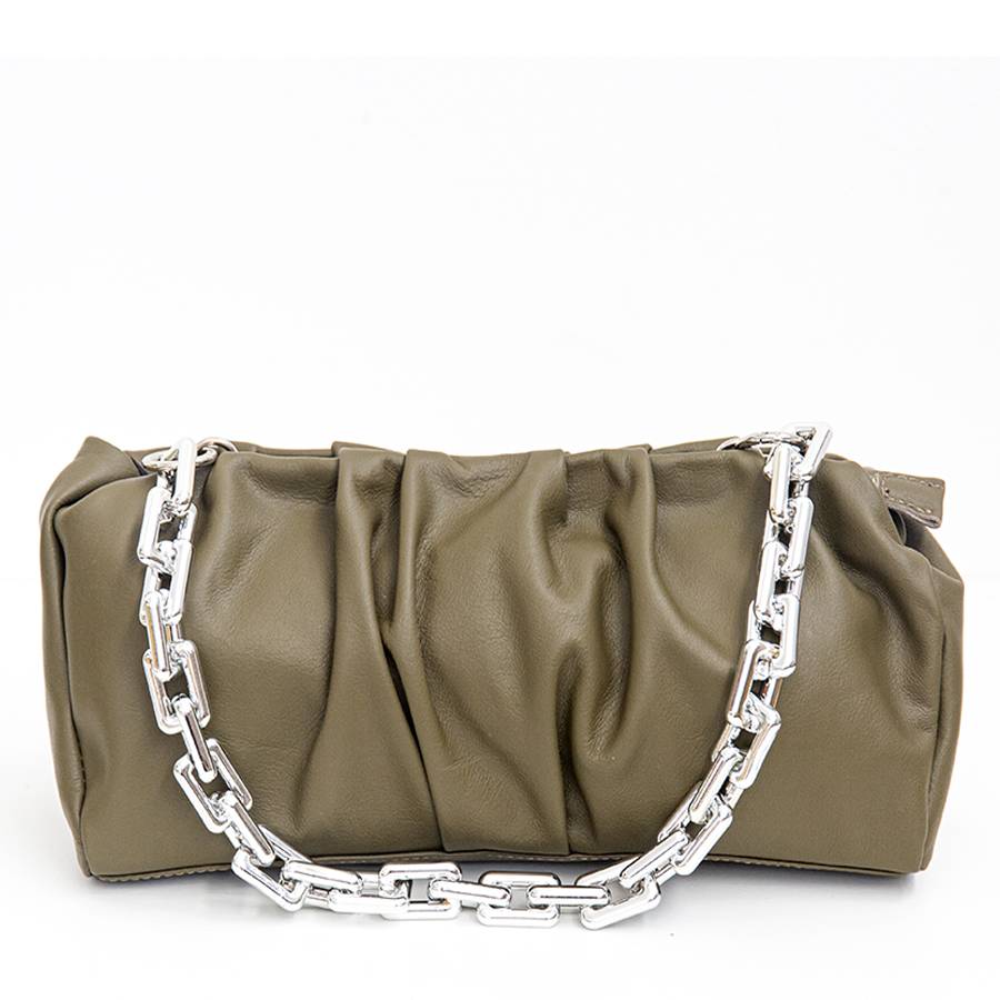 Laura Di Maggio MUFFIN – Borsa in pelle nappa verde oliva