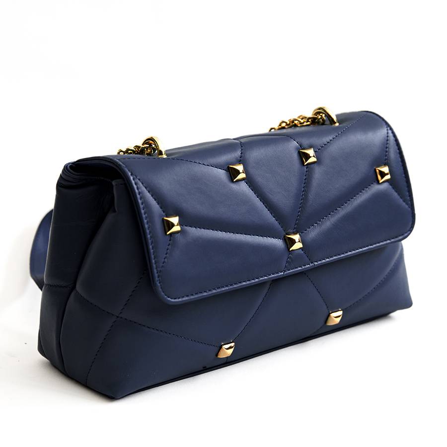 Laura Di Maggio MUSA – Borsa In Pelle Nappa Trapuntata Con Borchie Notte