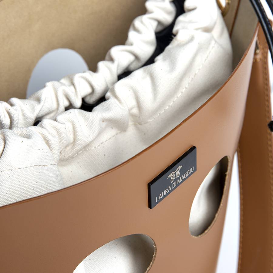 Laura Di Maggio NOAH BUCKET – Borsa In Pelle Elegant Traforata Cuoio