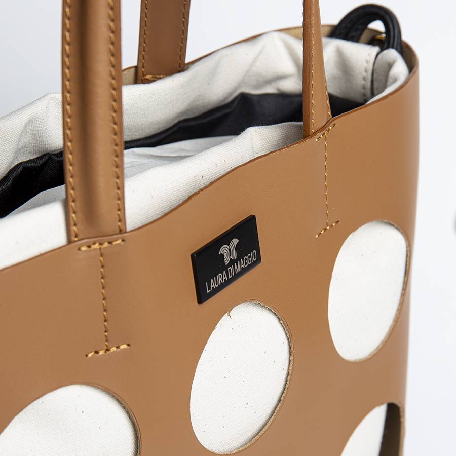 Laura Di Maggio NOAH TOTE – Borsa In Pelle Elegant Traforata Cuoio