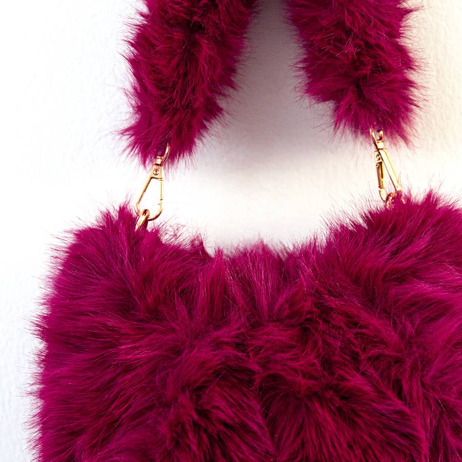 Laura Di Maggio NUVOLA – Baguette In Ecopelliccia Lampone
