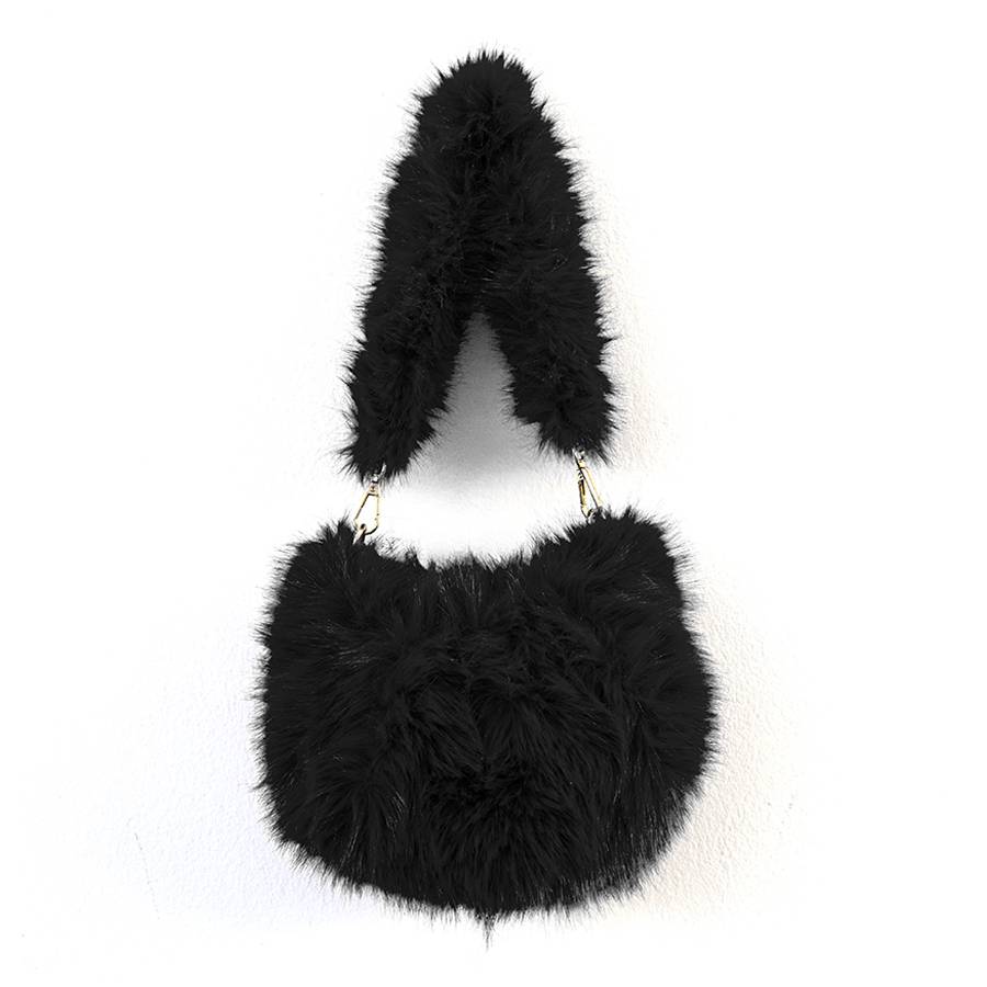 Laura Di Maggio NUVOLA – baguette in ecopelliccia nero