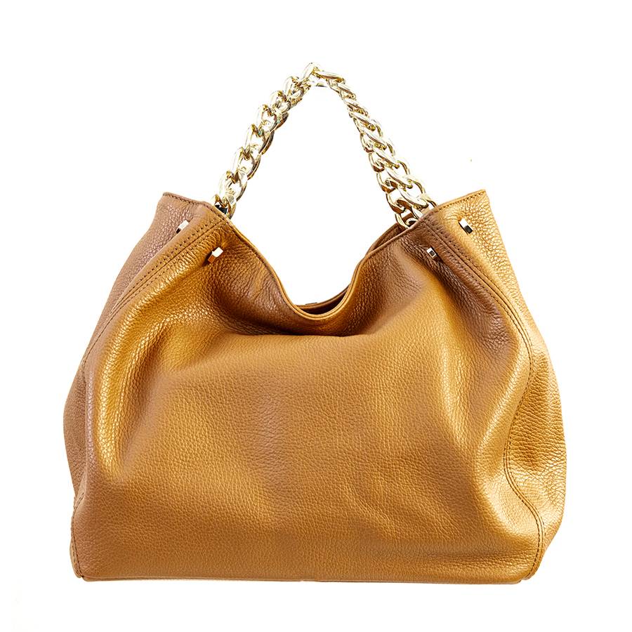 Laura Di Maggio PEACH – borsa a mano con catena in pelle cuoio