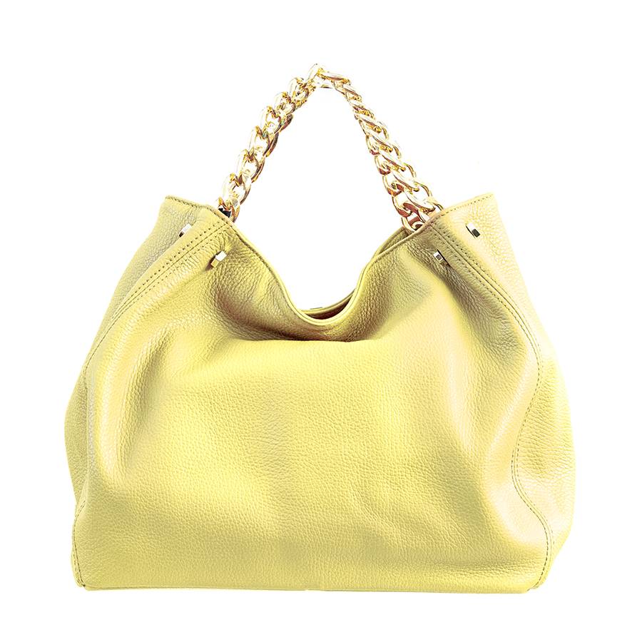 Laura Di Maggio PEACH – borsa a mano con catena in pelle limone