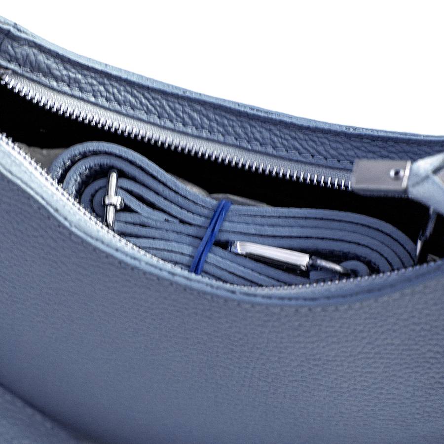 Laura Di Maggio PIMPI – Mezzaluna Con Manico In Catena In Pelle Avio