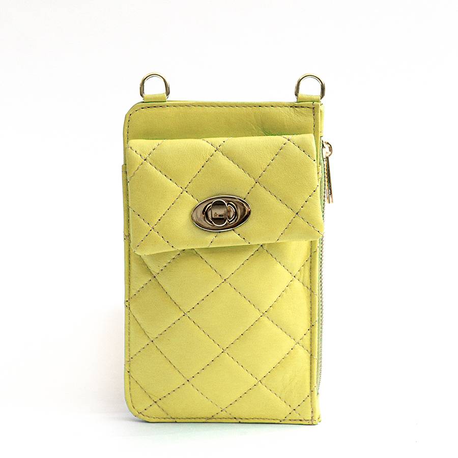 Laura Di Maggio PORTACELLULARE – nappa trapuntata giallo