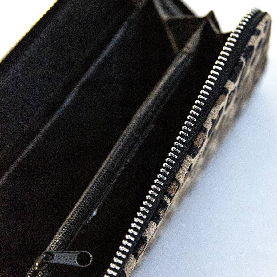 Laura Di Maggio PORTAFOGLIO In Camoscio Stampa Leopardo