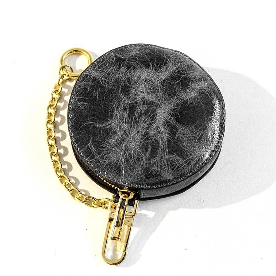 Laura Di Maggio POUCH – portamonete in pelle vintage grigio