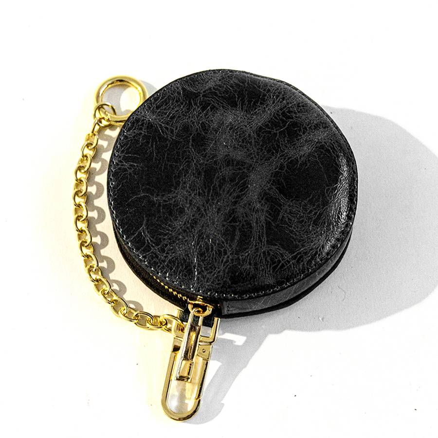 Laura Di Maggio POUCH – portamonete in pelle vintage nero