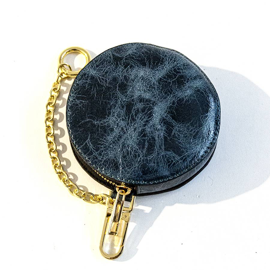 Laura Di Maggio POUCH – portamonete in pelle vintage petrolio