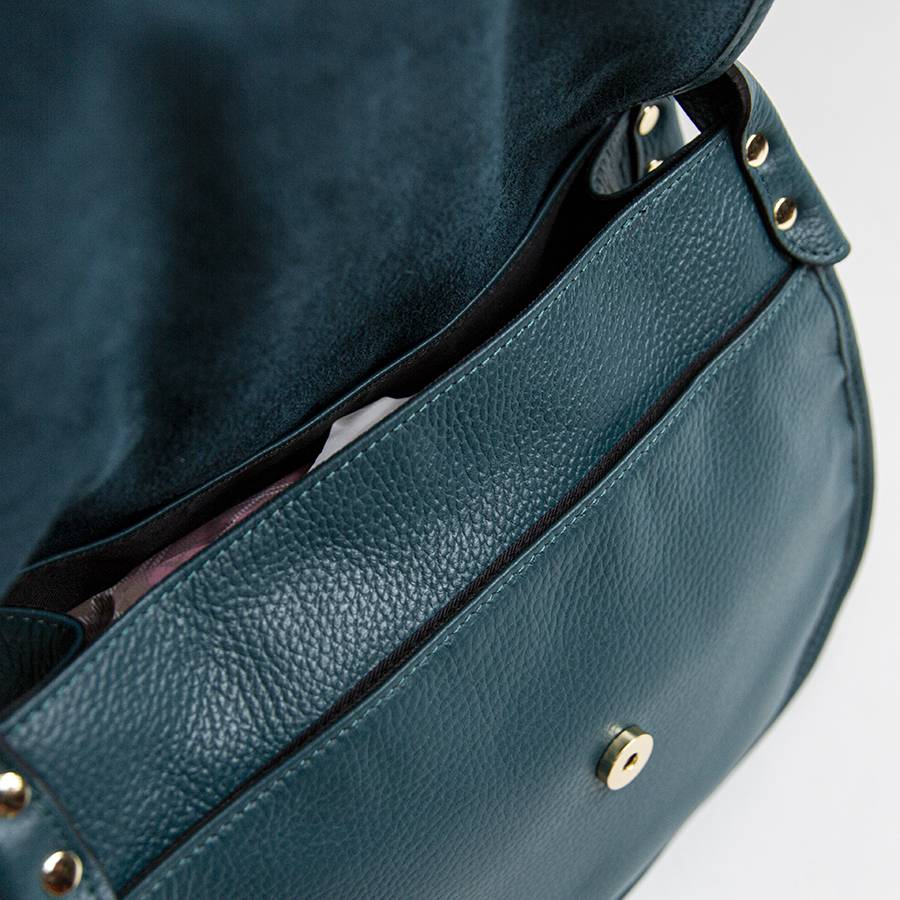 Laura Di Maggio SADDLE – Postina In Pelle E Camoscio Petrolio