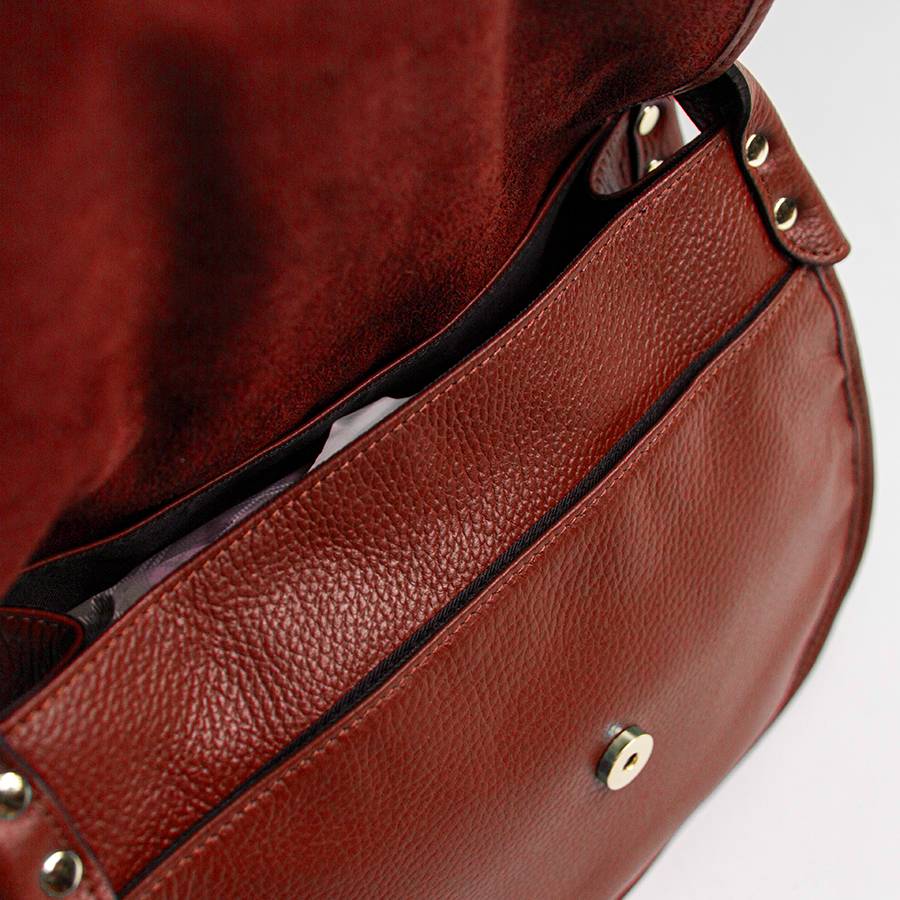 Laura Di Maggio SADDLE – Postina In Pelle E Camoscio Rubino