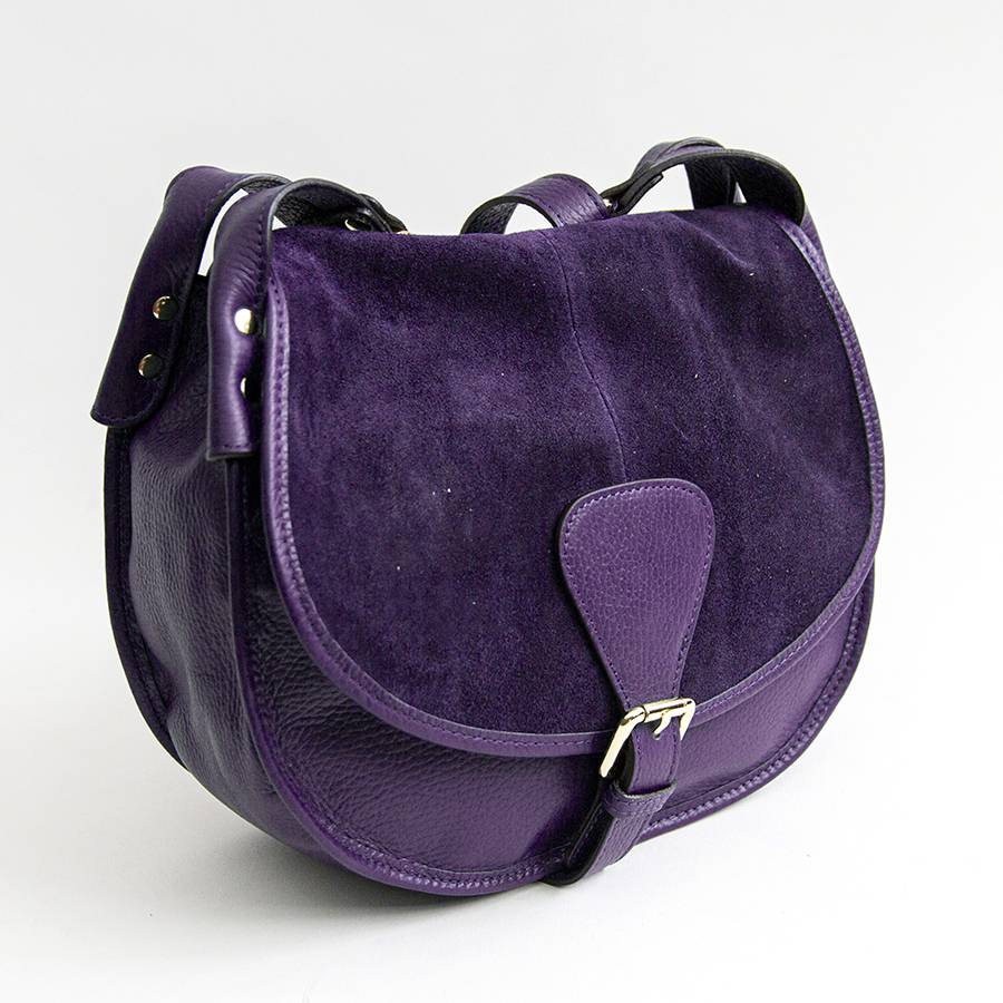 Laura Di Maggio SADDLE – Postina In Pelle E Camoscio Viola