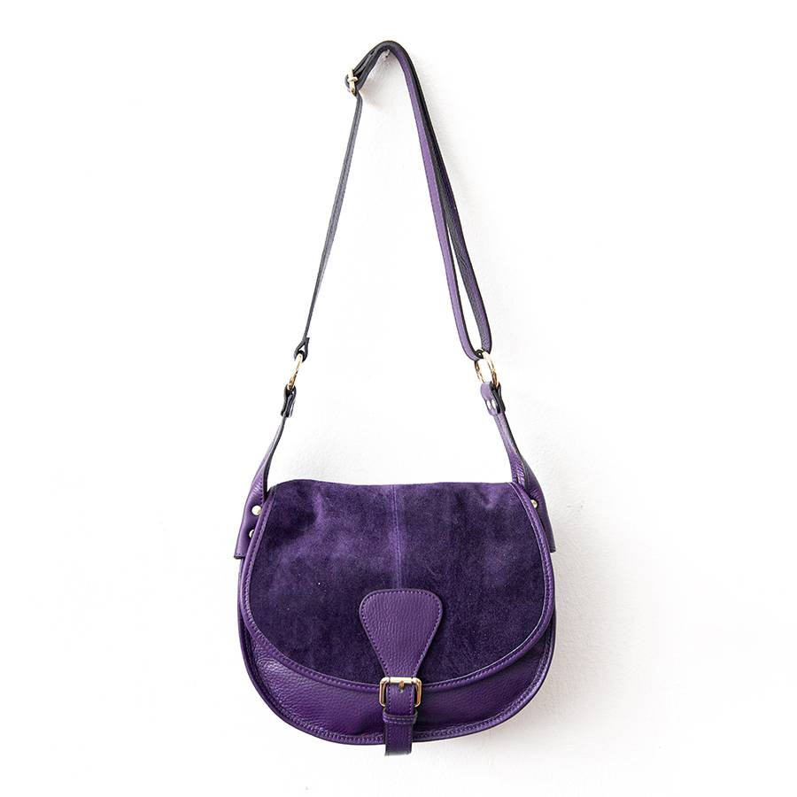 Laura Di Maggio SADDLE – postina in pelle e camoscio viola
