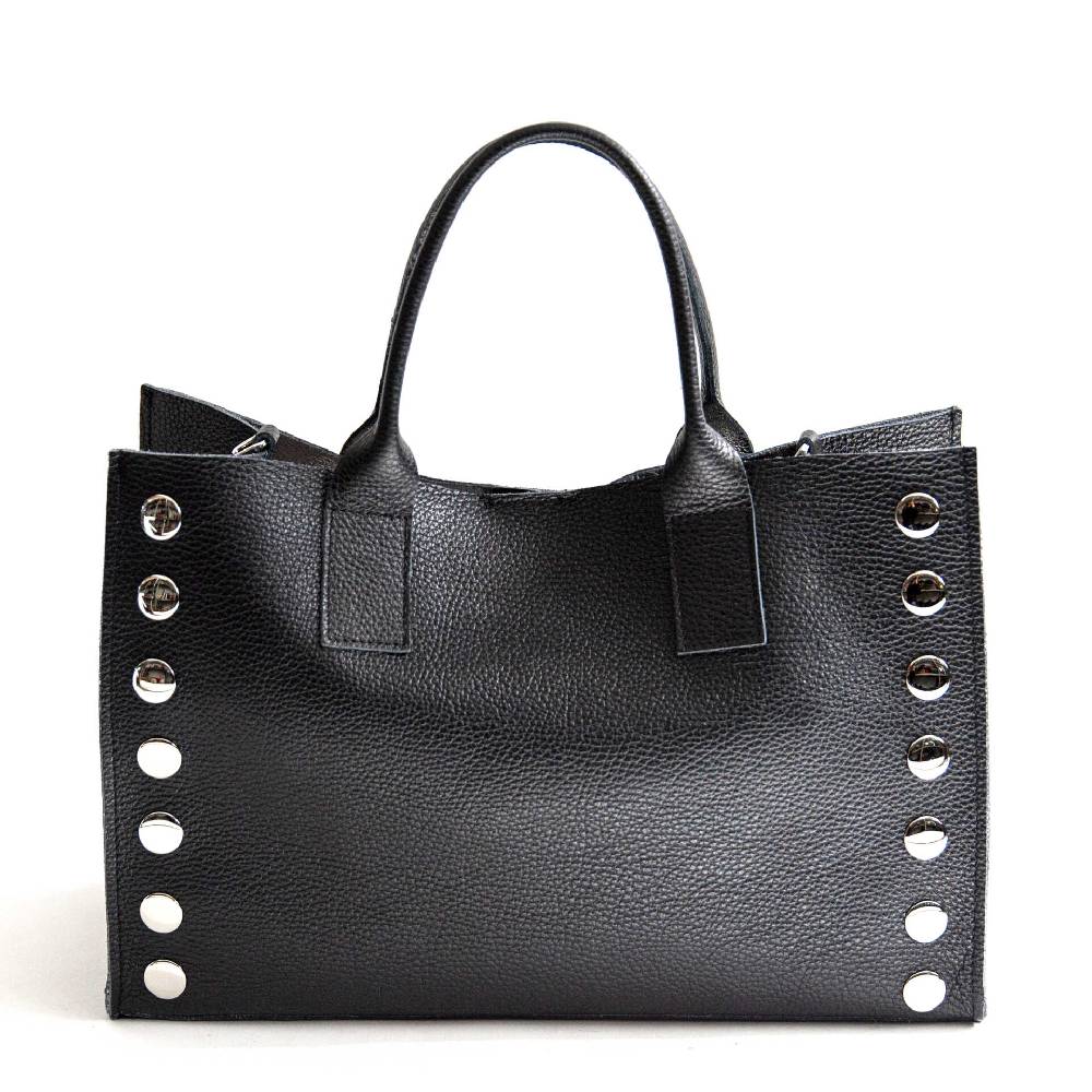 Laura Di Maggio SAM BIG – Shopping con borchie in pelle nera