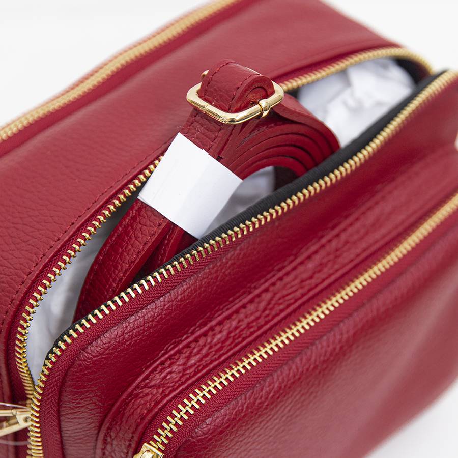 Laura Di Maggio SAPONETTA OVER – Borsa A Tracolla In Pelle Dollaro Rubino