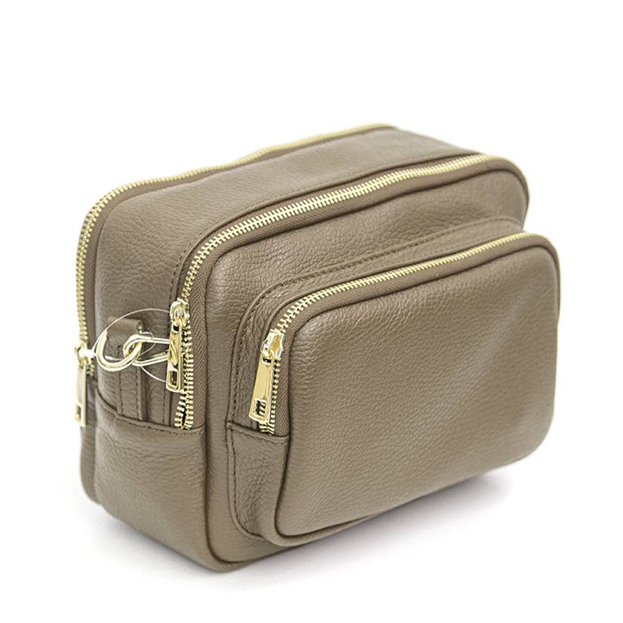 Laura Di Maggio SAPONETTA OVER – Borsa A Tracolla In Pelle Dollaro Taupe