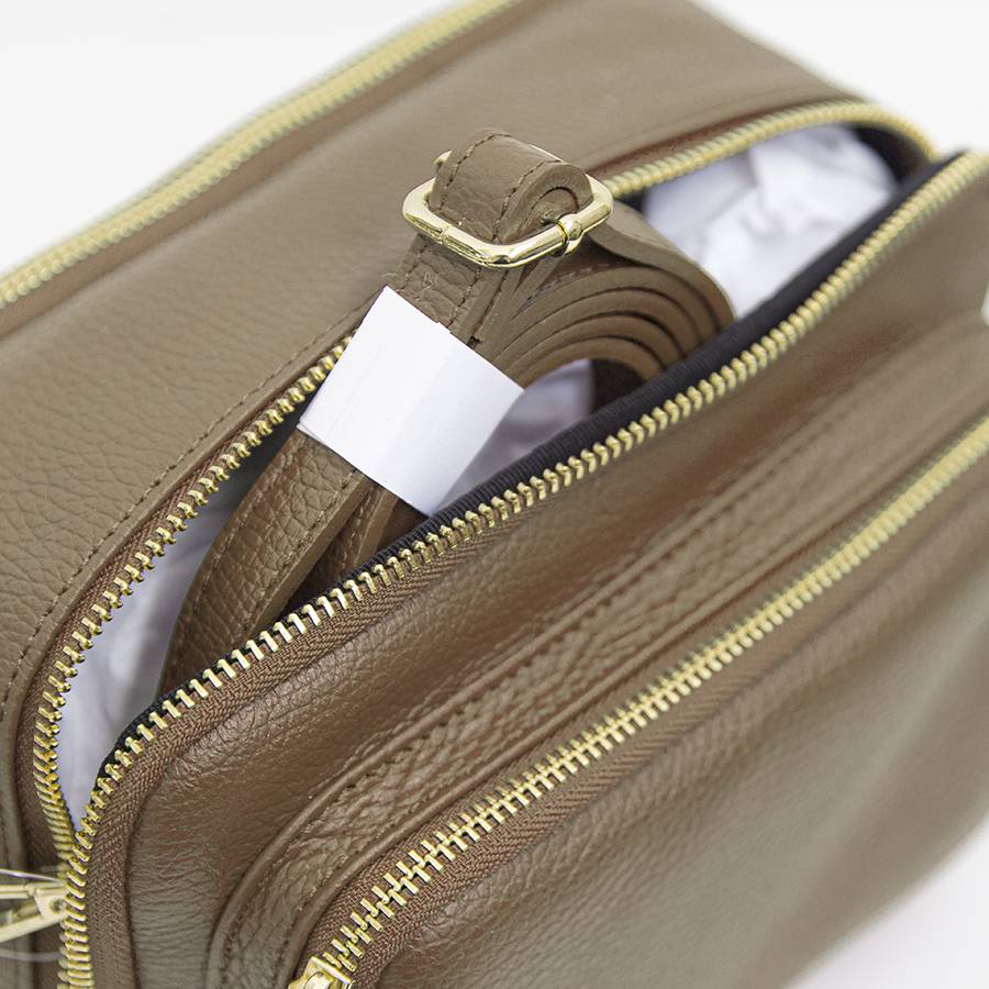 Laura Di Maggio SAPONETTA OVER – Borsa A Tracolla In Pelle Dollaro Taupe